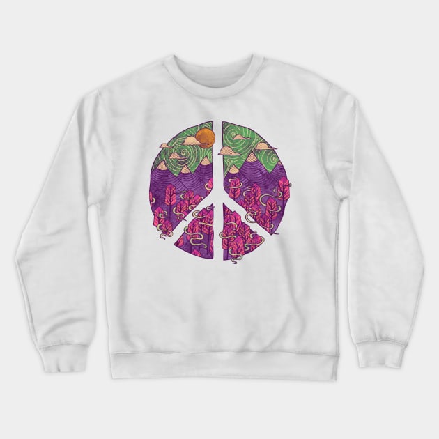 Peaceful Landscape Crewneck Sweatshirt by againstbound